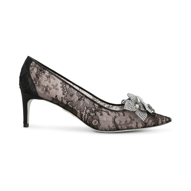 Lace Pointed Toe Kitten Heel image number null