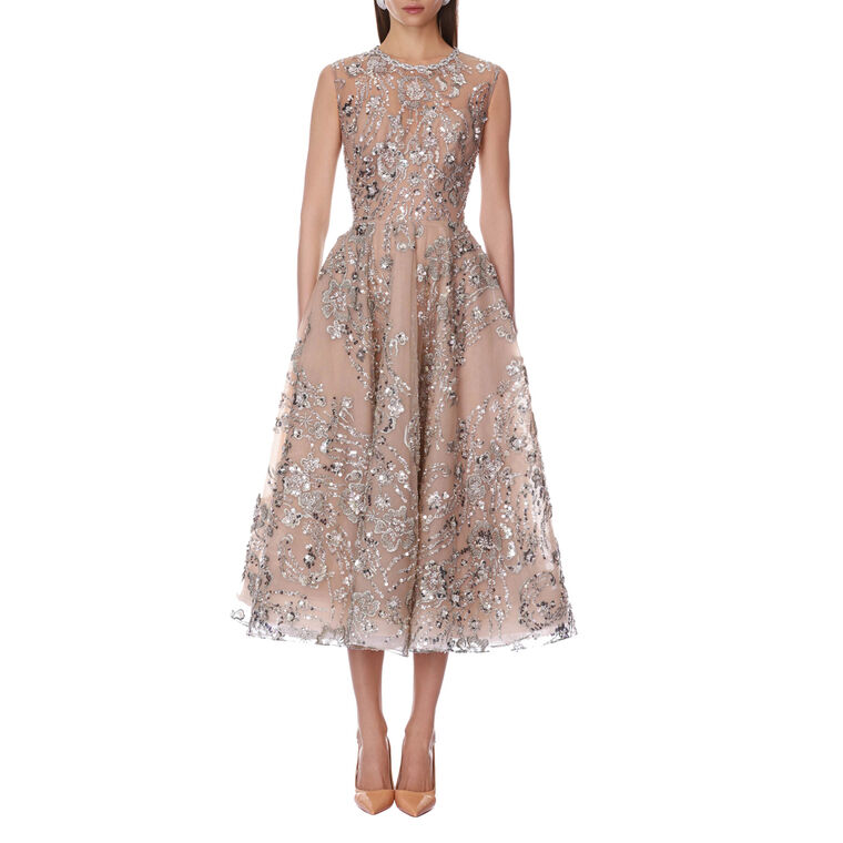 Embellished Sleeveless Midi Dress image number null