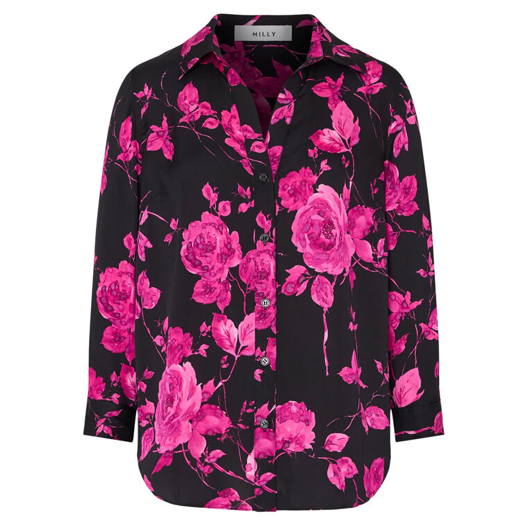Quincy Amarilla Rose Silk 3/4 Sleeve Blouse image number null