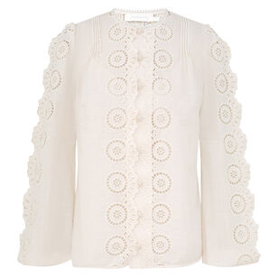 Lucky Long Sleeve Embroidered Blouse