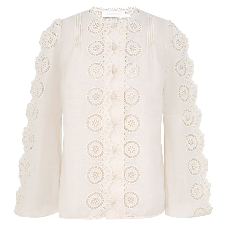 Lucky Long Sleeve Embroidered Blouse image number null