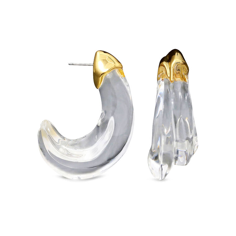Liquid Lucite Large Wave Hoop Earrings image number null