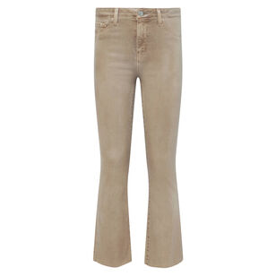 Kendra High Rise Crop Flare Coated Jean