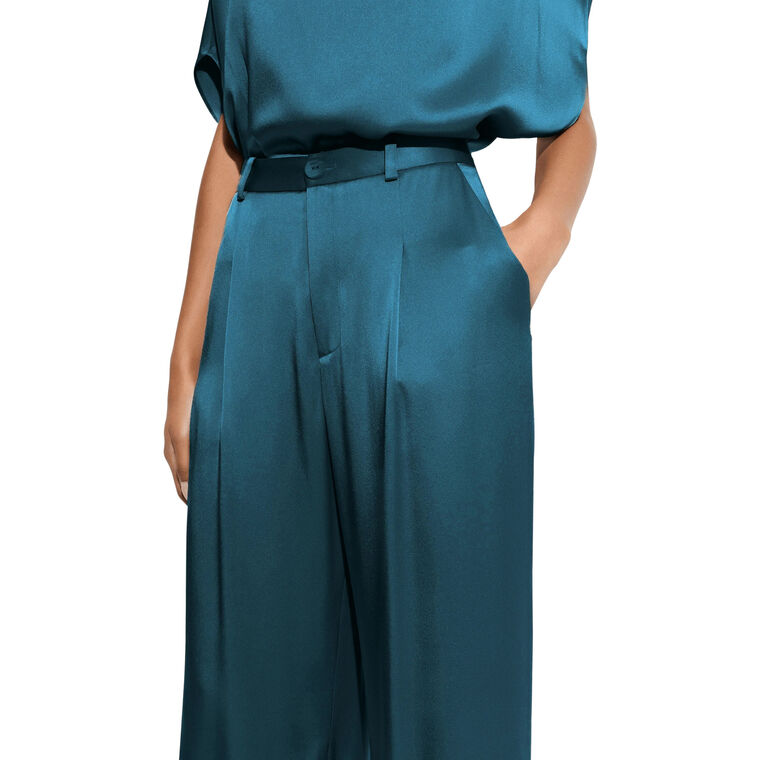 Satin Relaxed Pleated Pant image number null