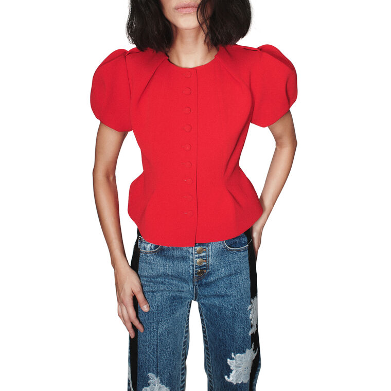 Nelly Short Puff Sleeve Peplum Jacket image number null