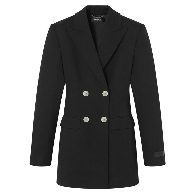 Metal Mesh Wool Blazer Dress image number null