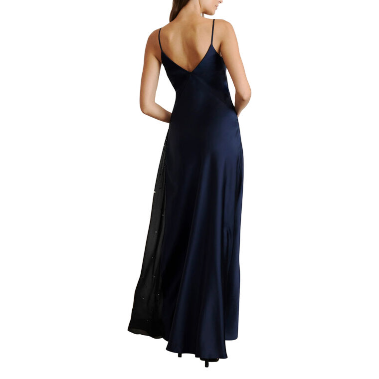 Catalina Sleeveless Embellished Panel Satin Maxi Dress image number null