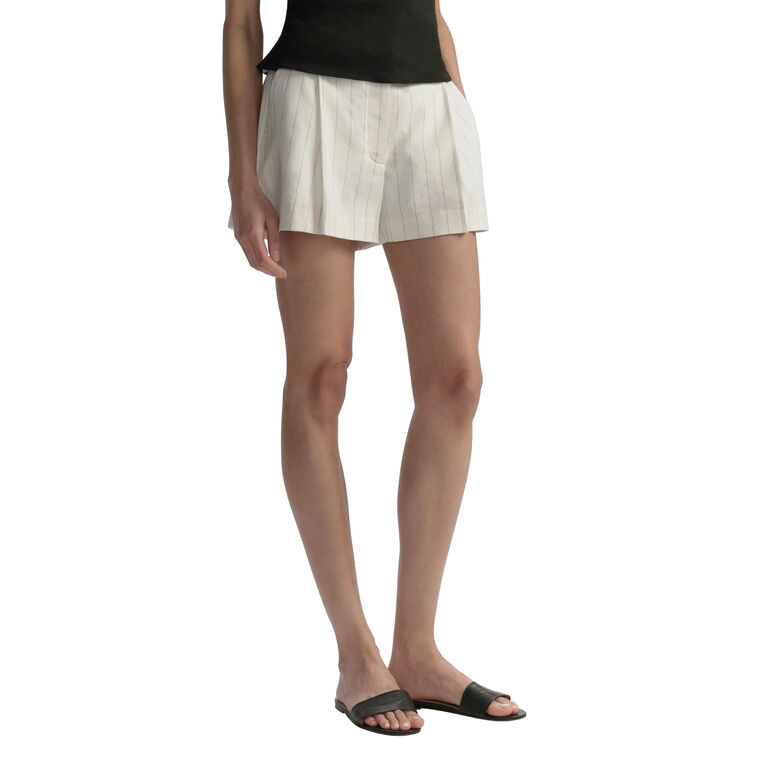 Winston Mid-Rise Linen Pinstripe Short image number null