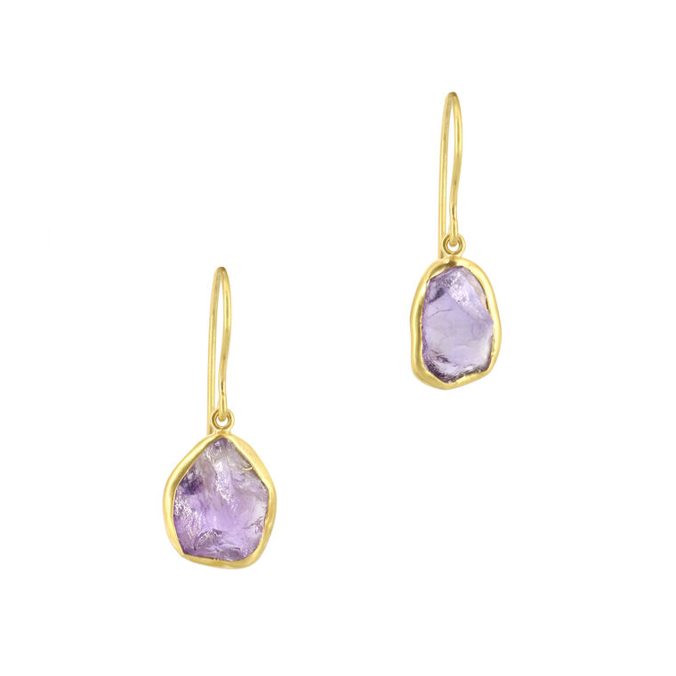 18kt Gold Uncut Metamorphic Drop Earrings image number null