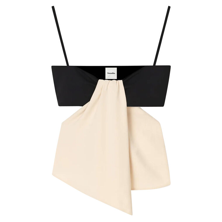 Lisbeth Draped Georgette And Jersey Top image number null