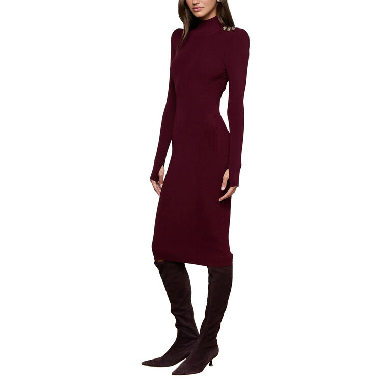 Larelle Knit Mockneck Long Sleeve Midi Dress image number null