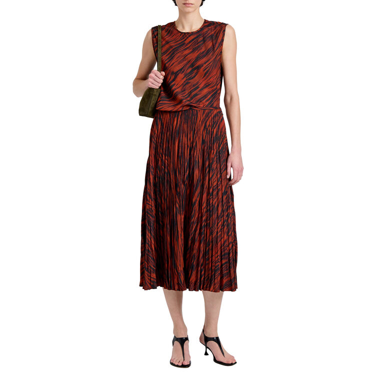 Megan Sleeveless Top In Printed Twill image number null