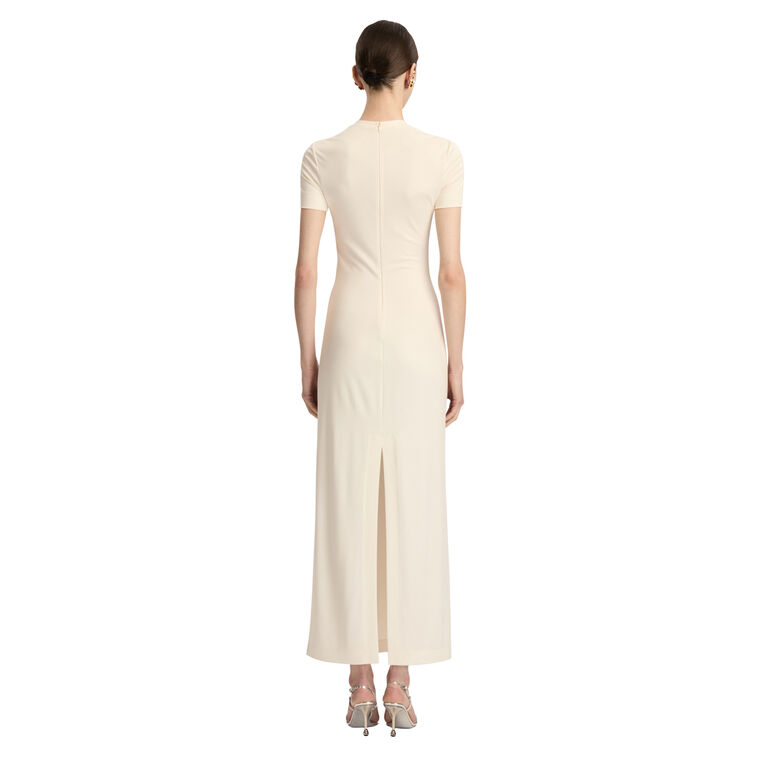 Allium Print Short Sleeve Jersey Maxi Dress image number null