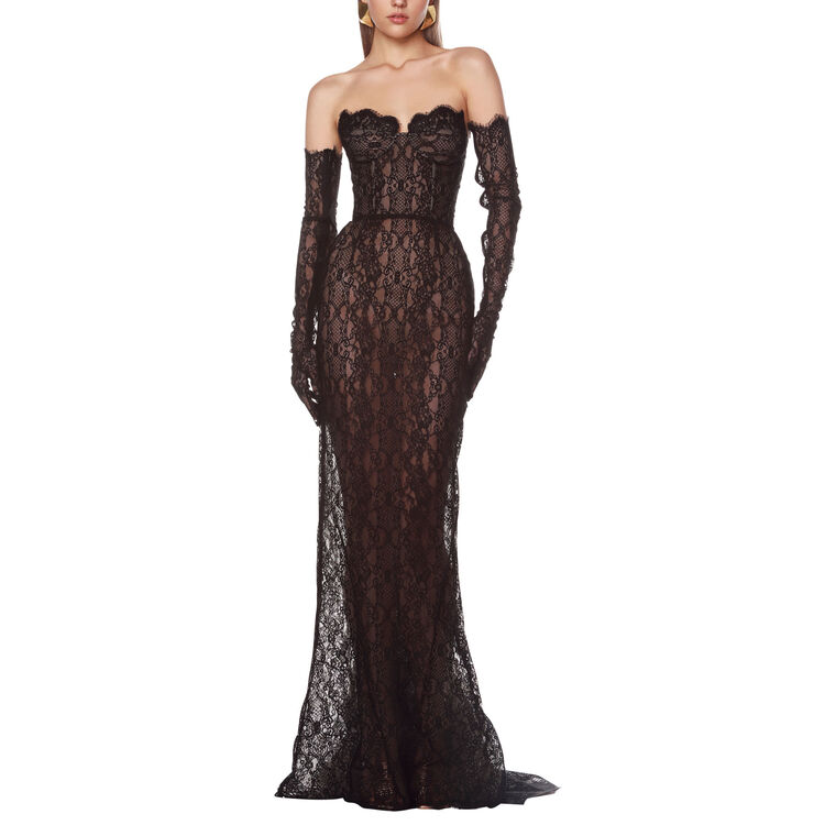Kiera Strapless Lace Gown image number null