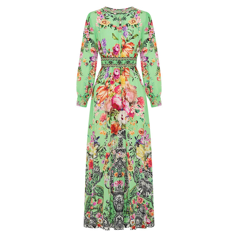 Button Dress With Shaped Waistband image number null