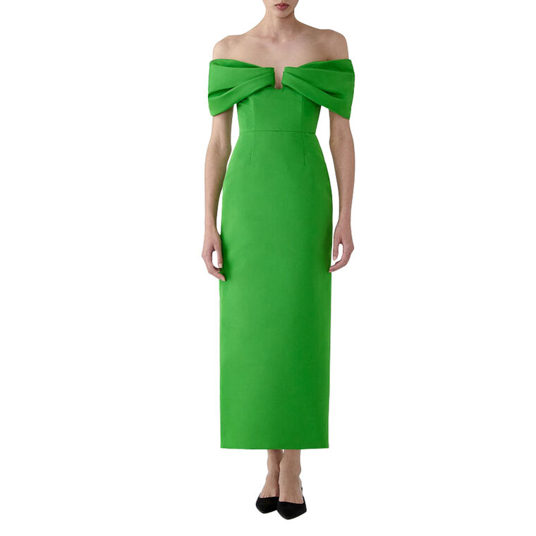 Off-The-Shoulder Column Midi Dress image number null
