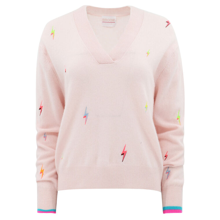 Lightning Bolt V-Neck Sweater image number null