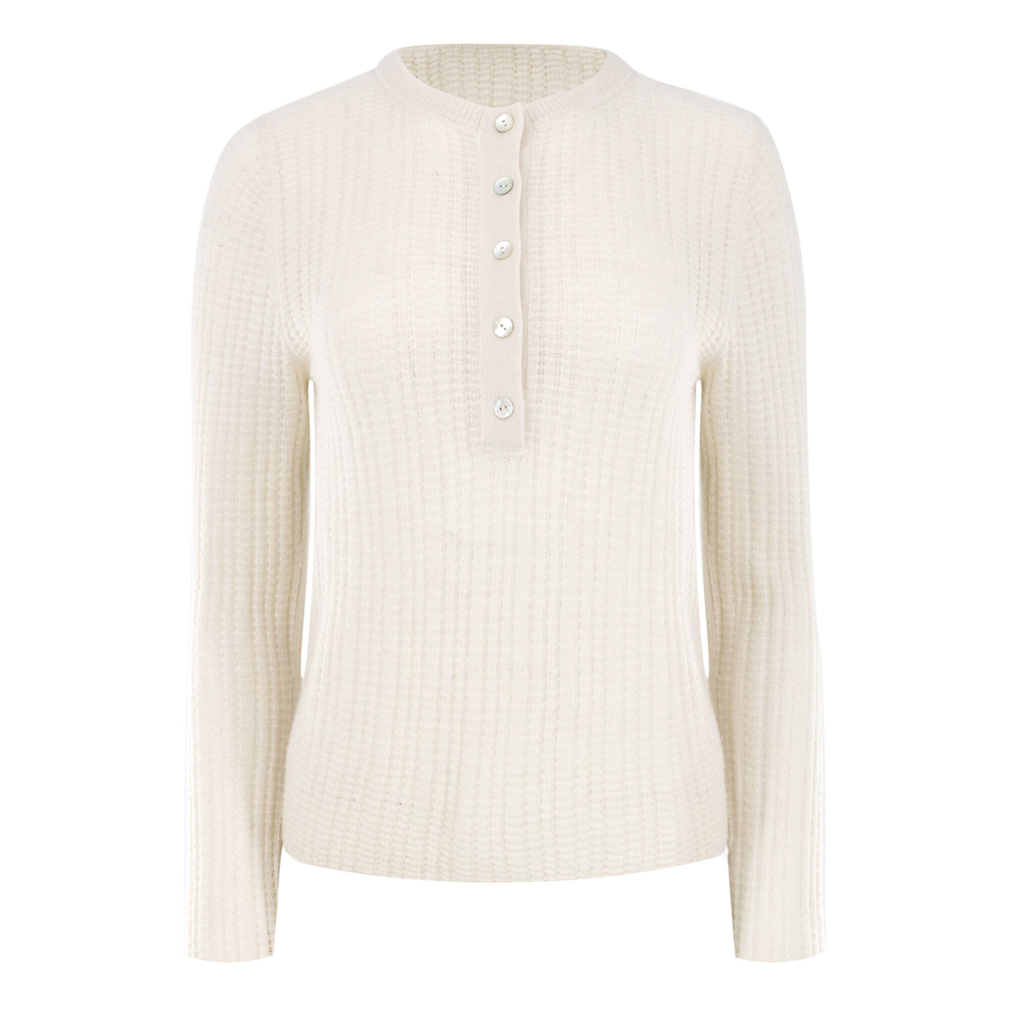 Vince Waffle-Knit Cashmere-Silk Henley Sweater | Tootsies