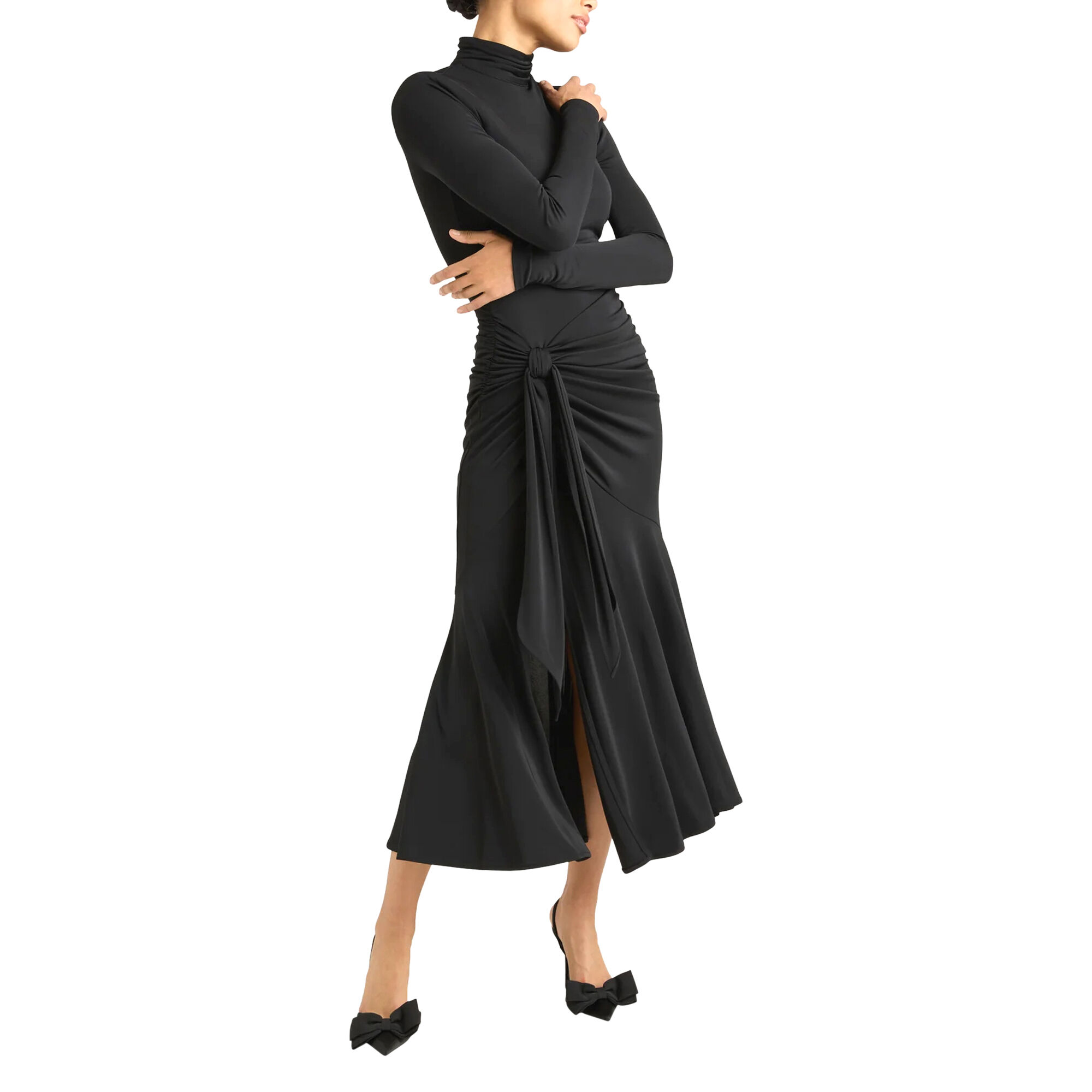 Cinq à Sept Johnson Draped Turtleneck Midi Dress | Tootsies