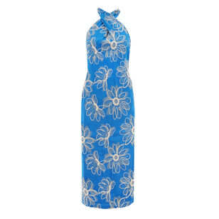 Aiden Embroidered Halter Midi Dress