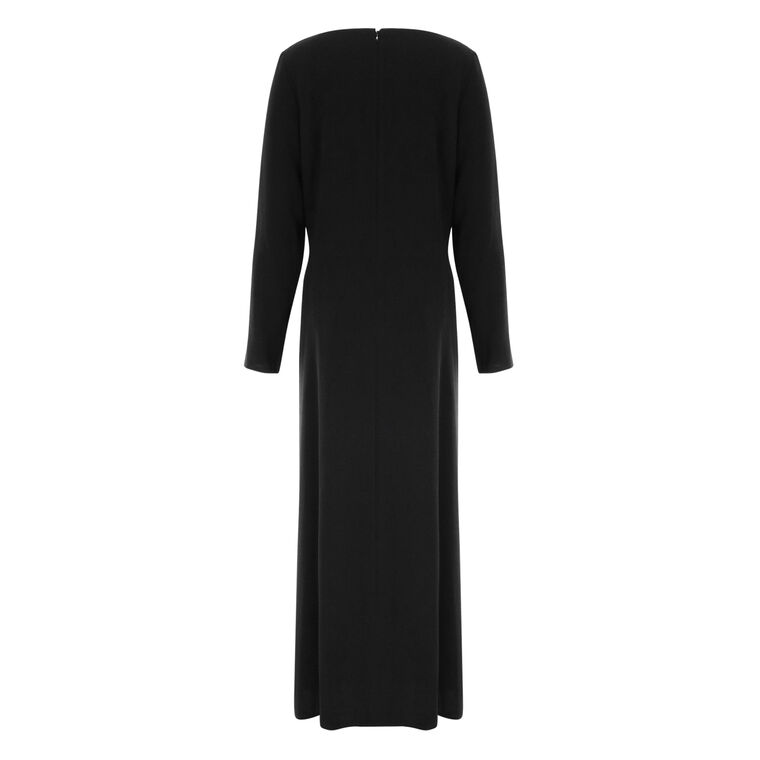 Matte Crepe V-Neck Long Sleeve Dress image number null