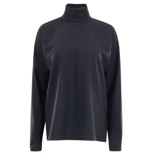 Mier Pinstripe Funnel Neck Dolman Sleeve Top
