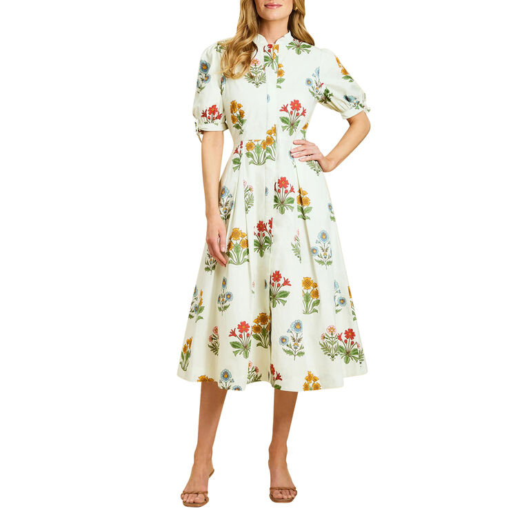Brooklyn Short Sleeve Box Pleat Midi Dress image number null