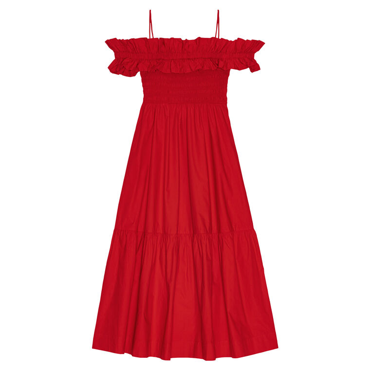 Cotton Poplin Long Smock Dress image number null