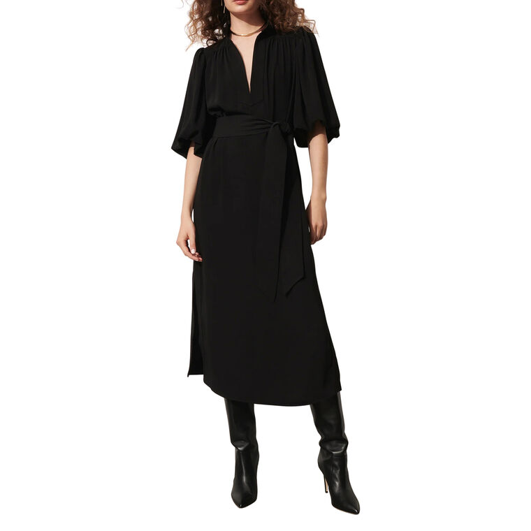 Dani Puff Sleeve Belted Midi Dress image number null