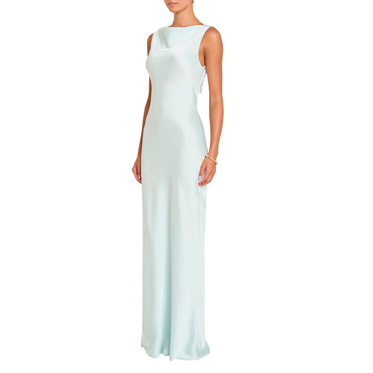 Roslyn Sleeveless Cowl Neck Satin Gown image number null