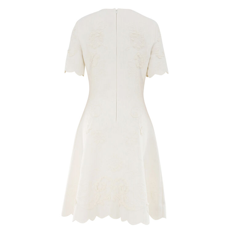 Floral Jacquard Knit Short-Sleeve Mini Dress image number null