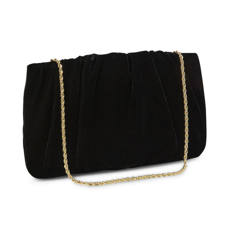 Serena Gathered Velvet Clutch image number null