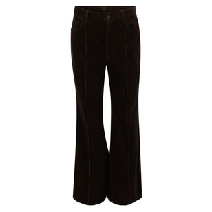 Pintucked Cord Flare Pant