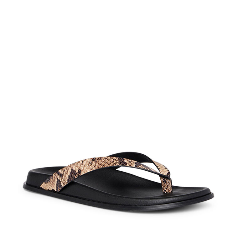 Zadie Python Flat Thong Sandal image number null