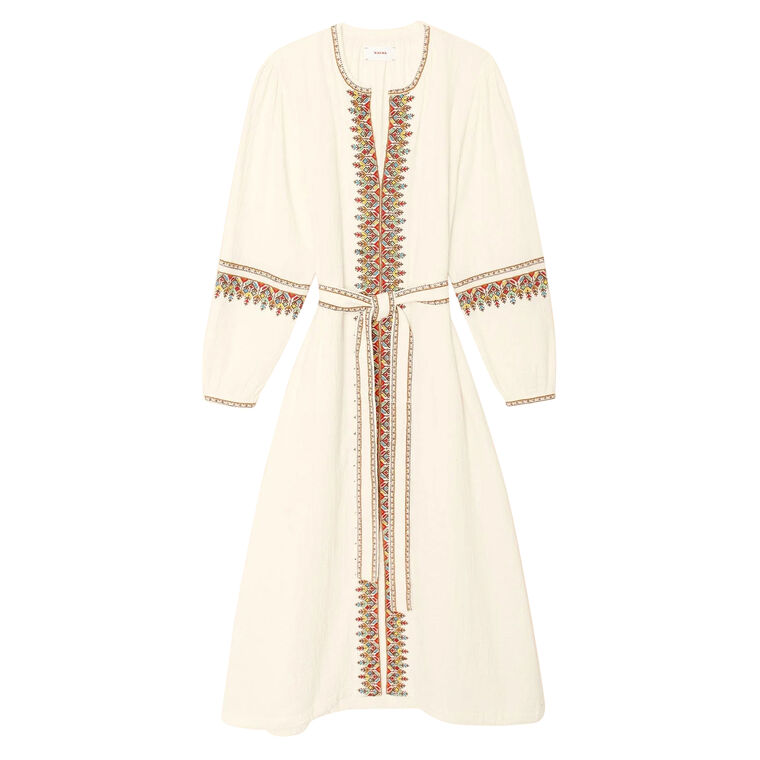 Gabriella Long Sleeve Belted Midi Dress image number null