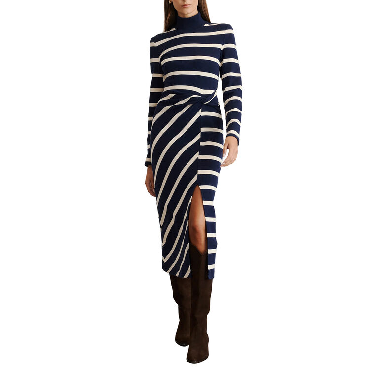 Brindy Long Sleeve Turtleneck Midi Dress image number null