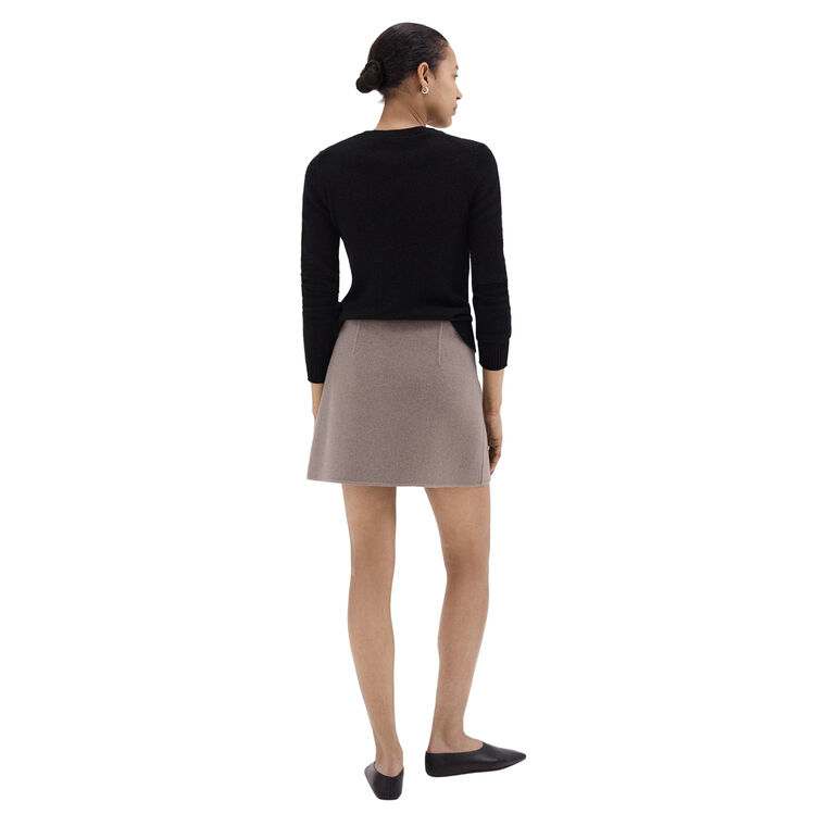 High-Waist Mini Skirt in Double-Face Wool-Cashmere image number null