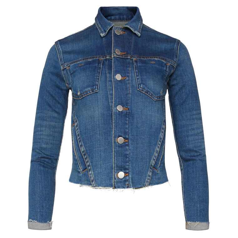 Janelle Slim Raw Jean Jacket image number null