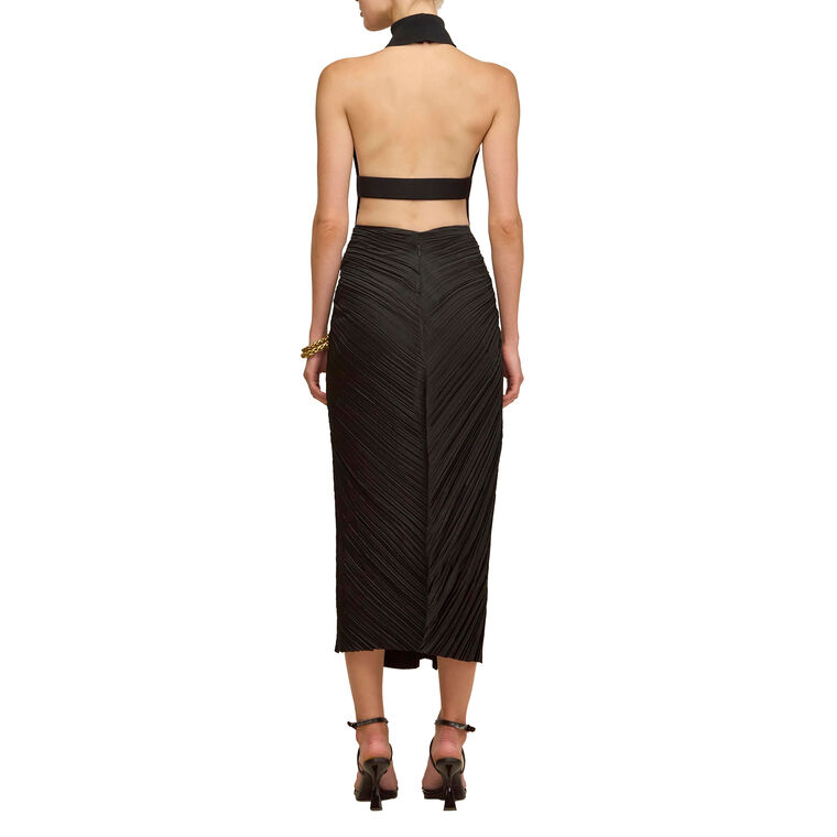 Wake Open-Back Knit Halterneck Top image number null