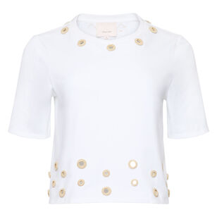 Bessy Crochet Mirrors Short Sleeve Tee