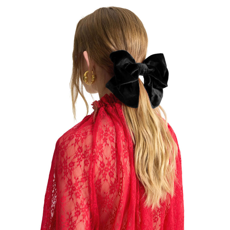 Bow Hair Clip In Velvet image number null
