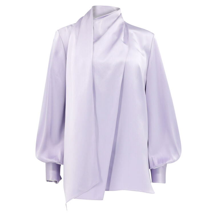 Foulard Draped Turtleneck Blouse image number null