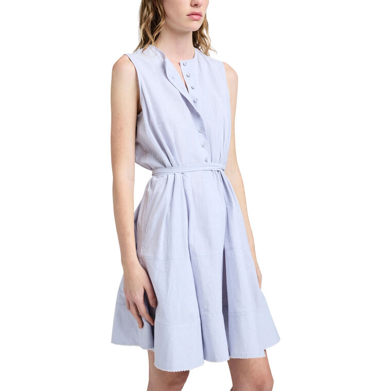 Kenzie Sleeveless Mini Dress In Linen Shirting image number null