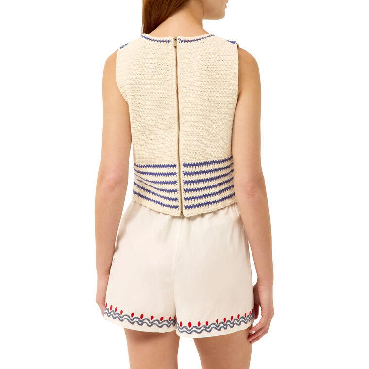 Cass Sleeveless Crochet Knit Top image number null