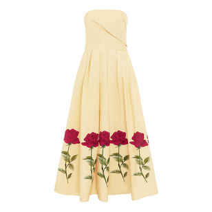 Lynn Embellished Rose Bustier Midi Dress