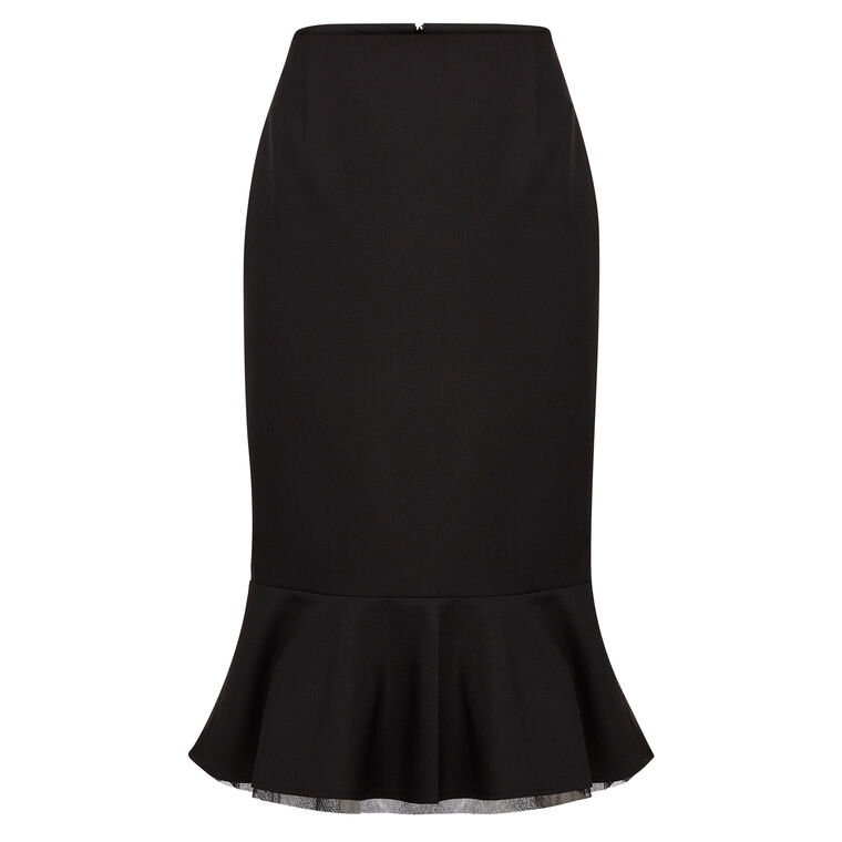Peplum Midi Skirt In Wool Gabardine image number null