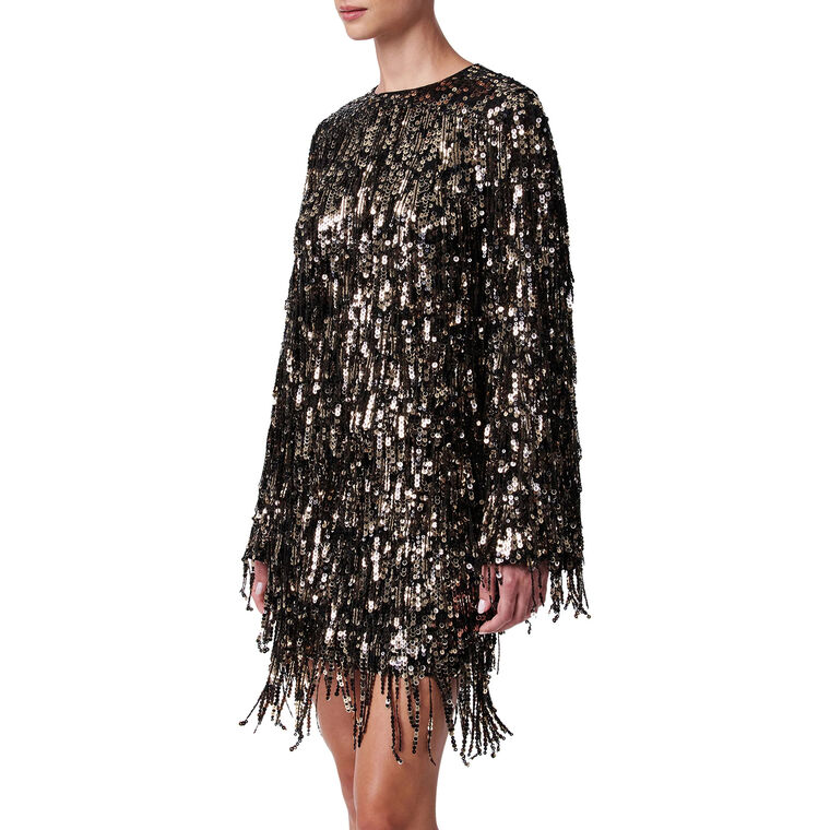 Satine Sequin Fringe Top image number null