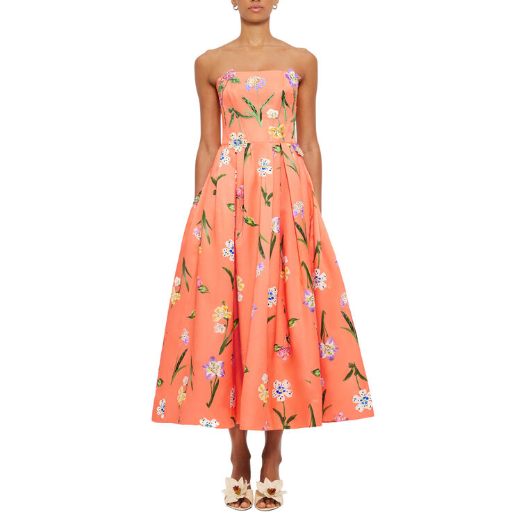 Lynn Wild Flower Bustier Midi Dress image number null