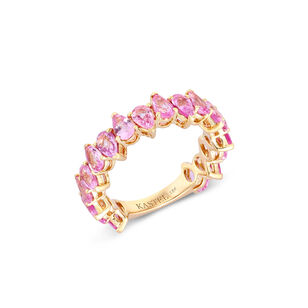 Pink Sapphire Semi Eternity Ring