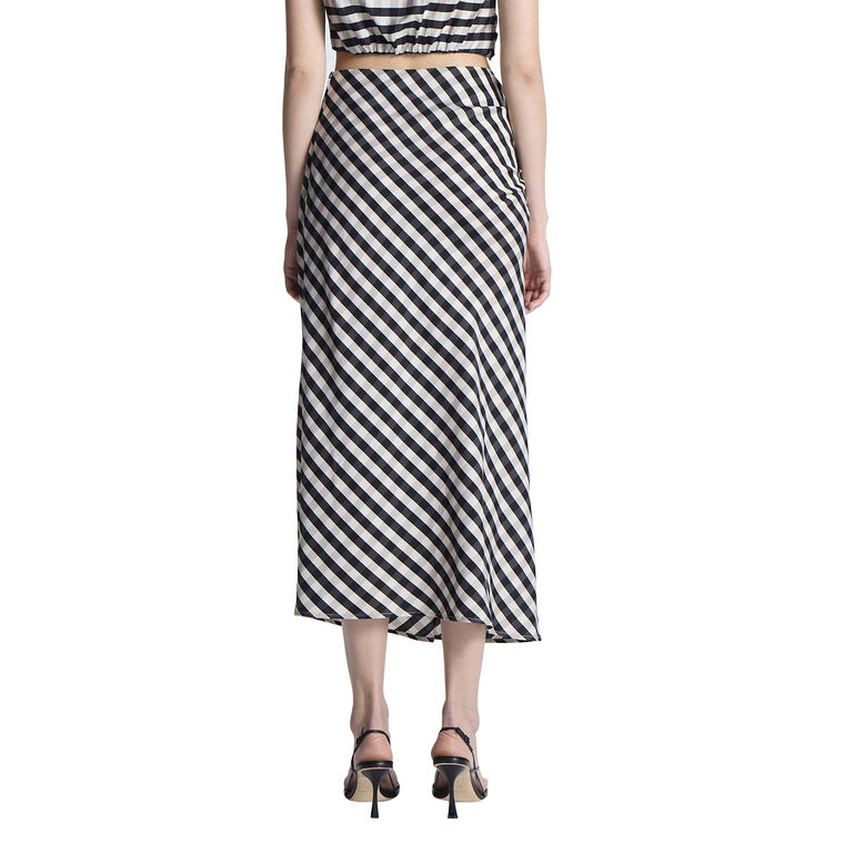 Jean Gingham Midi Skirt image number null